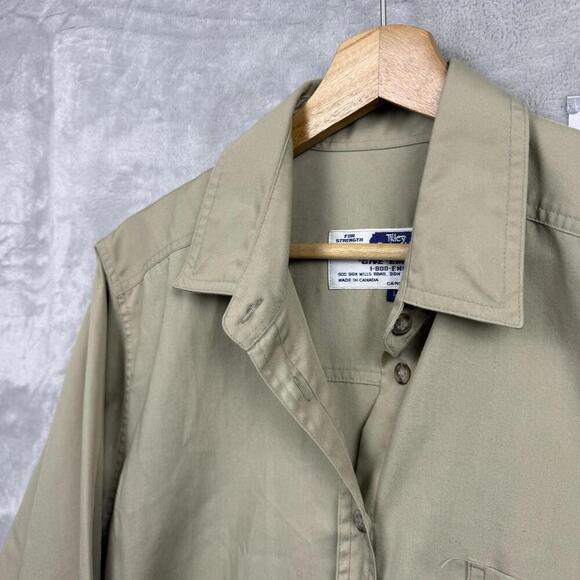 VTG Tilley Endurables Khaki Button-Up Shirt Made in Canada Women Size L Comfort - Picture 8 of 12